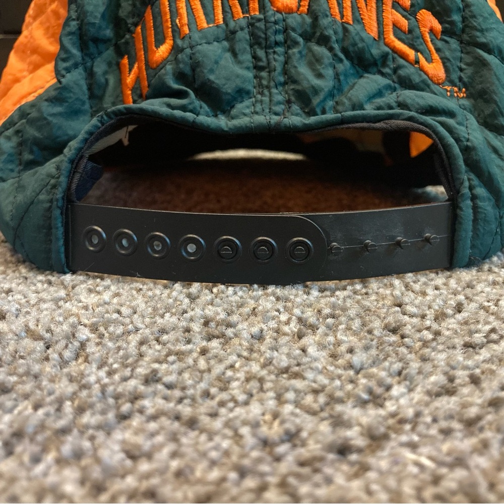 Vtg Miami Hurricanes Quilted Snapback Hat Cap Sebastian - Picture 8 of 8